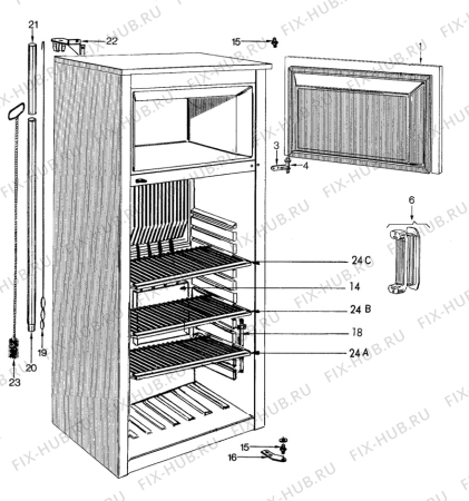 Взрыв-схема холодильника Unknown V240KE - Схема узла C20 Cabinet  B