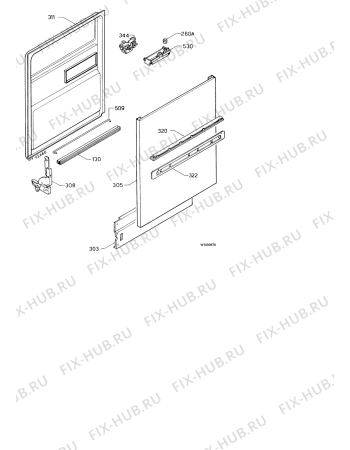 Взрыв-схема посудомоечной машины Kuppersbusch IG643.1J - Схема узла Door 003