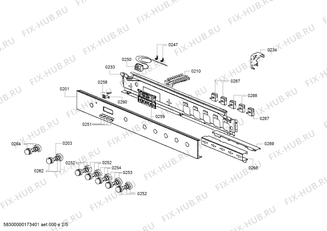 Схема №5 HY738356M с изображением Панель управления для плиты (духовки) Siemens 00770627