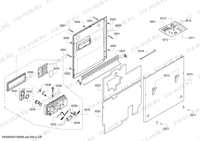 Схема №6 DWHD630IFP с изображением Панель управления для посудомойки Bosch 00687530