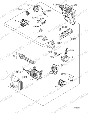 Взрыв-схема стиральной машины Electrolux EWF1495 - Схема узла Electrical equipment 268