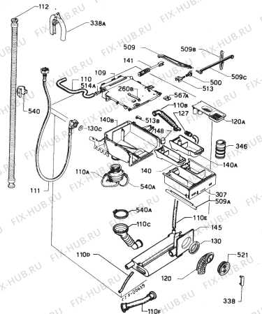 Взрыв-схема стиральной машины Zanussi ZF1100JX - Схема узла Hydraulic System 272