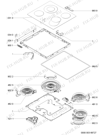 Схема №1 AKT 820/IX с изображением Фитинг для плиты (духовки) Whirlpool 481240449701
