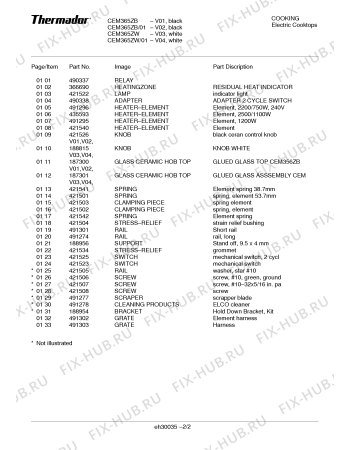 Схема №2 CEP365ZW с изображением Пружина для плиты (духовки) Bosch 00421542