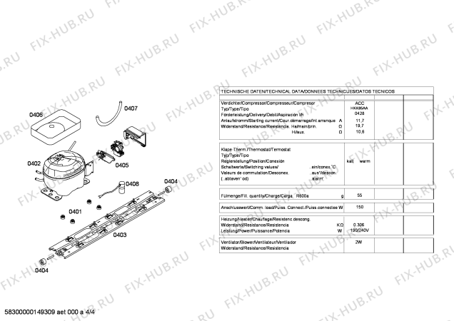 Схема №3 P1KNT3606D с изображением Ремкомплект для холодильника Bosch 00618296