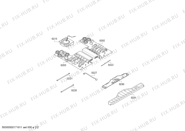 Взрыв-схема плиты (духовки) Siemens EH685DB19E IH6.1 - Standard+brater - Схема узла 02