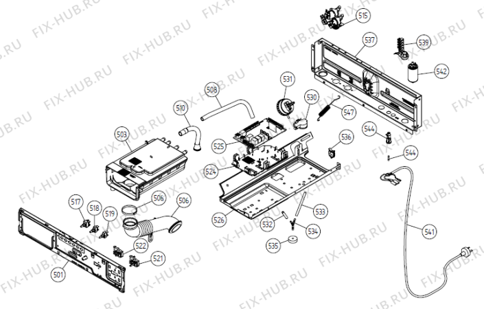 Взрыв-схема стиральной машины Gorenje W6221 TW   -White (900003260, WM44ATW) - Схема узла 05