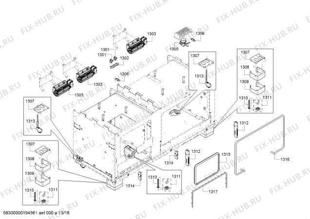 Схема №16 PRD606RCSG, Thermador с изображением Кабель для плиты (духовки) Bosch 12014083