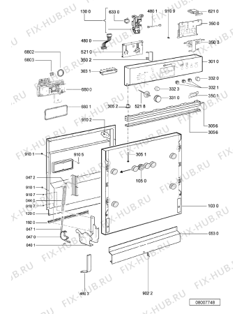 Схема №2 GSI 5570/1 IN с изображением Обшивка для посудомоечной машины Whirlpool 480140101707