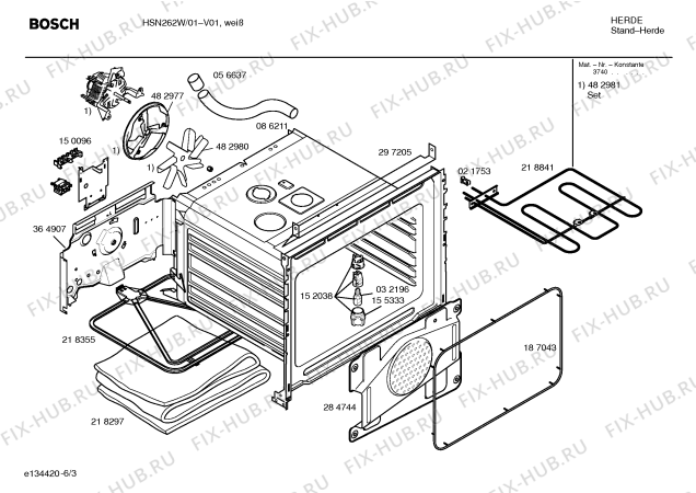 Схема №6 HSN252B Bosch с изображением Ручка управления духовкой для электропечи Bosch 00189107