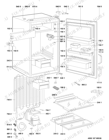 Схема №1 KVE 1650 A++ BR LH с изображением Термостат для холодильника Whirlpool 481010778532