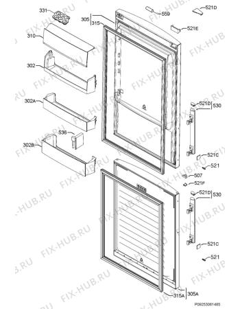 Взрыв-схема холодильника Electrolux EN3615MOX - Схема узла Door 003