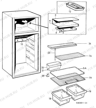 Взрыв-схема холодильника Unknown T250GE - Схема узла C20 Interior D