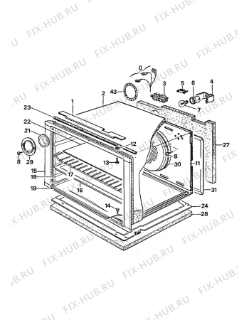 Взрыв-схема плиты (духовки) Electrolux EM601W1 - Схема узла Oven equipment