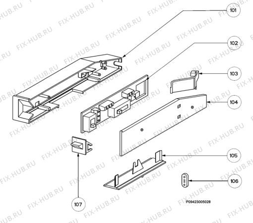 Взрыв-схема вытяжки Zanussi ZHP615W - Схема узла Section 2