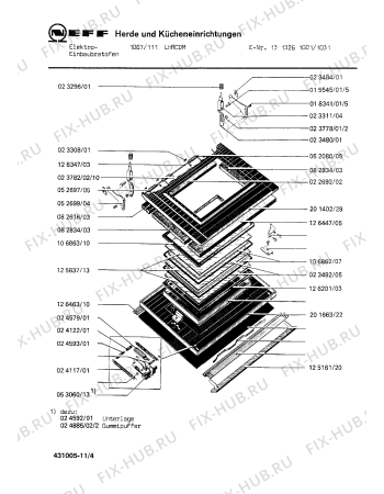 Взрыв-схема плиты (духовки) Neff 1313261001 1067/111LHRCDM - Схема узла 05