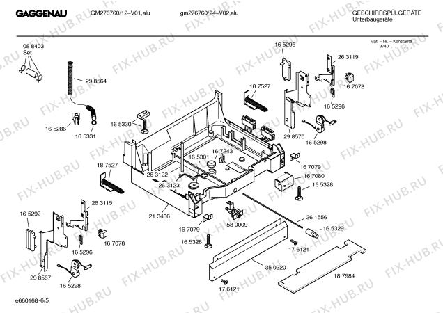 Схема №5 GM276760 с изображением Держатель для посудомоечной машины Bosch 00488152