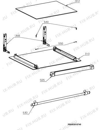 Взрыв-схема плиты (духовки) Electrolux EOB31000R EU - Схема узла Door 003