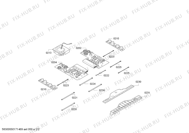 Взрыв-схема плиты (духовки) Siemens EH601MV17E IH6.1 - Flex - Схема узла 02