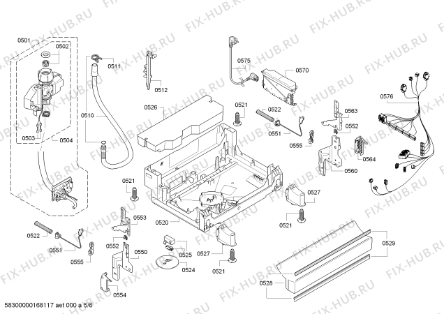 Взрыв-схема посудомоечной машины Bosch SMS53N72EU, ActiveWater Eco - Схема узла 05