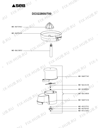 Схема №4 DO321800/700 с изображением Шток для электрокомбайна Seb MS-0A07218