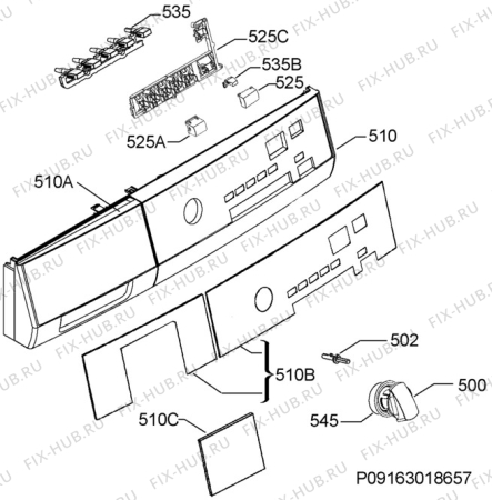 Взрыв-схема сушильной машины Aeg Electrolux T8031TW - Схема узла Command panel 037