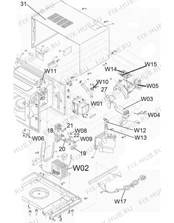 Схема №2 MO170DGW (137954, WD700D-E17) с изображением Панель управления для свч печи Gorenje 145835