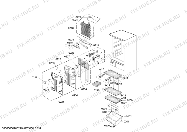 Взрыв-схема холодильника Samsung Electronics SN629EPNSQ/XEG - Схема узла 02