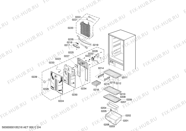 Схема №4 SN629EPNSQ/XEG с изображением Крышка для холодильника Bosch 00498699