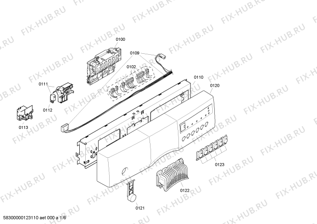 Схема №5 SRS84T22 с изображением Передняя панель для посудомойки Bosch 00664727