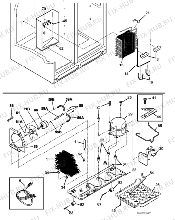 Взрыв-схема холодильника Electrolux ENL6298KX2 - Схема узла Cooling system 017