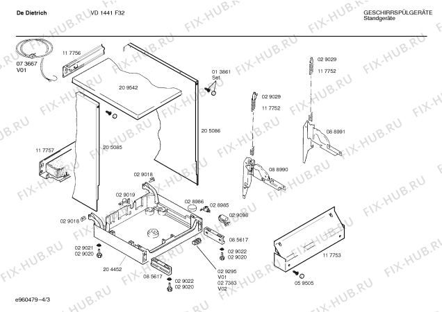 Схема №4 SPSDDA8FF с изображением Столешница для посудомойки Bosch 00232998