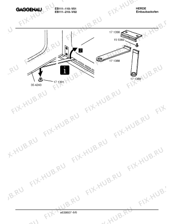 Схема №6 EB111210 с изображением Шина для плиты (духовки) Bosch 00352438