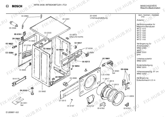 Схема №5 WFM2430FG WFM2430 с изображением Панель управления для стиралки Bosch 00286346