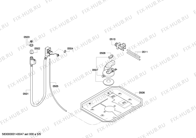 Взрыв-схема стиральной машины Bosch WAE24442CH Bosch Maxx 7 VarioPerfect - Схема узла 05