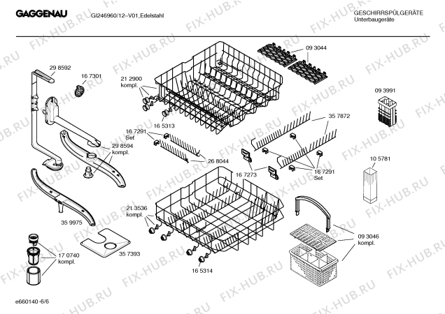 Взрыв-схема посудомоечной машины Gaggenau GI246960 - Схема узла 06