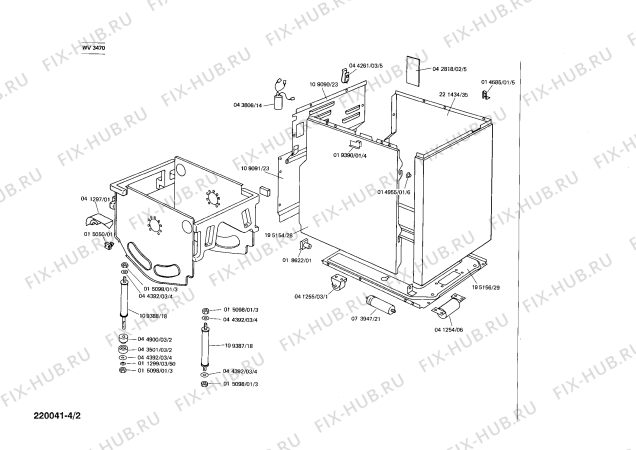 Взрыв-схема стиральной машины Siemens WV3470 SIWAMAT 347 - Схема узла 02