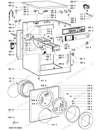 Схема №2 FL 506 с изображением Обшивка для стиральной машины Whirlpool 481245212986