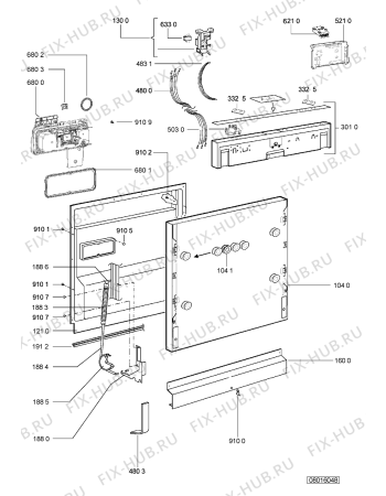 Схема №2 ADG 674 FD с изображением Обшивка для электропосудомоечной машины Whirlpool 480140102947