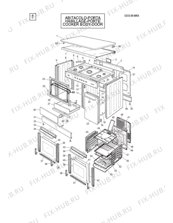 Схема №1 C97G1XEX (F052598) с изображением Термоэлемент для духового шкафа Indesit C00262499