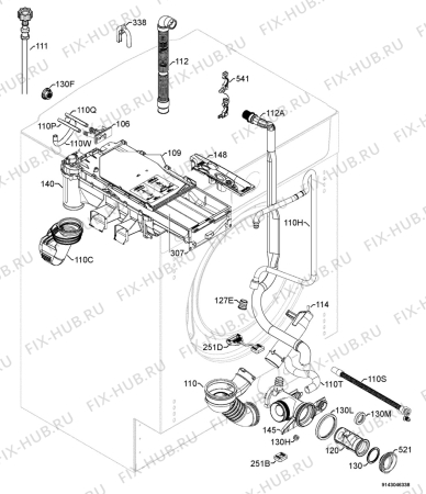 Взрыв-схема стиральной машины John Lewis JLBIWD1403 - Схема узла Hydraulic System 272