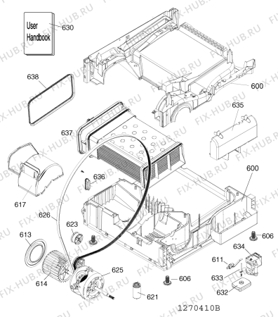 Взрыв-схема стиральной машины Ariston ASL75CXSNA60HZ (F035141) - Схема узла