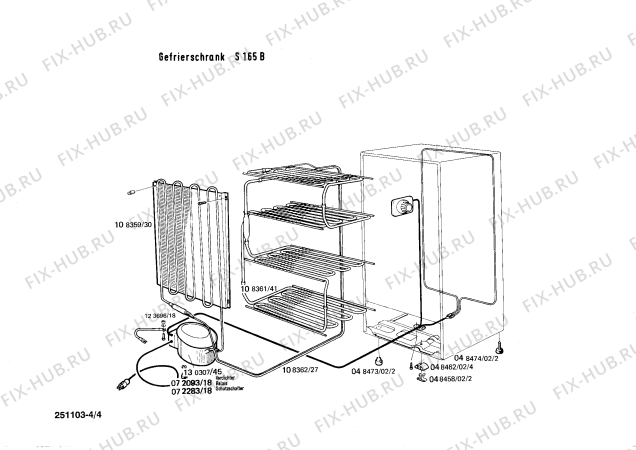 Взрыв-схема холодильника Siemens S165B - Схема узла 04