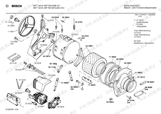 Схема №5 WFT6030DC WFT6030 с изображением Пружина для стиральной машины Bosch 00032600