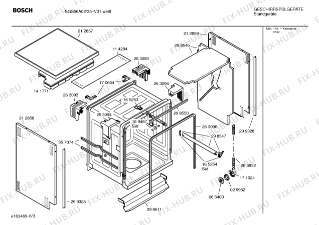 Взрыв-схема посудомоечной машины Bosch SGS56A02 - Схема узла 03