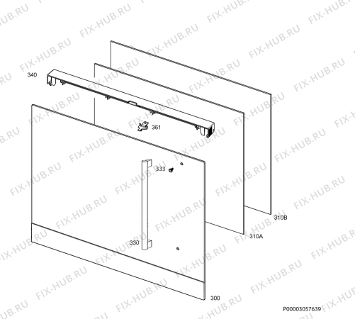 Взрыв-схема плиты (духовки) Electrolux EOL5821AOX - Схема узла Door