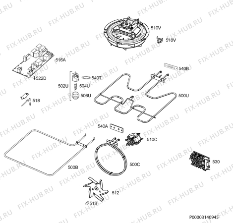 Взрыв-схема плиты (духовки) Ikea KULINARISK 50421084 - Схема узла Electrical equipment