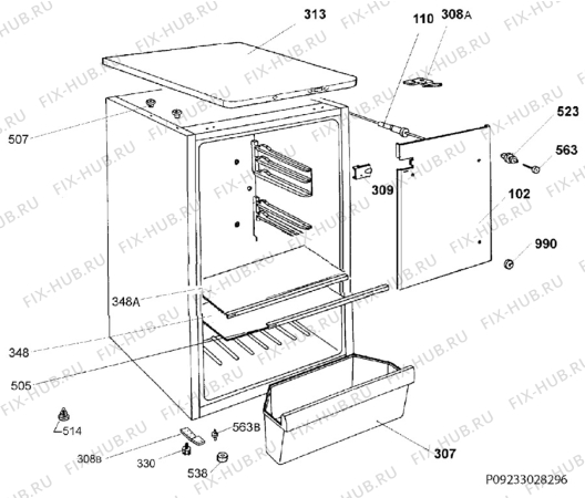 Взрыв-схема холодильника Aeg Electrolux S32500KSS0 - Схема узла Housing 001