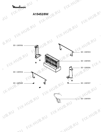 Схема №1 A15452/8W с изображением Провод для тостера (фритюрницы) Moulinex SS-188909