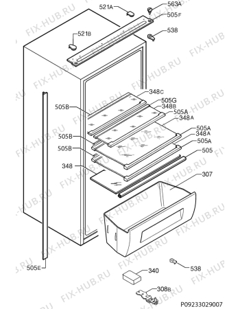 Взрыв-схема холодильника Electrolux ERN23450 - Схема узла Housing 001